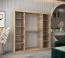 Schiebetürenschrank / Kleiderschrank Calvitero 05 mit Spiegel, Farbe: Eiche Sonoma / Weiß matt - Abmessungen: 200 x 200 x 62 cm ( H x B x T)