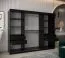Schiebetürenschrank / Kleiderschrank Bisaurin 6A, Farbe: Schwarz / Weiß matt - Abmessungen: 200 x 250 x 62 cm ( H x B x T)