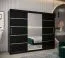 Schiebetürenschrank / Kleiderschrank Jan 06B mit Spiegel, Farbe: Schwarz - Abmessungen: 200 x 250 x 62 cm ( H x B x T)