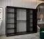 Schiebetürenschrank / Kleiderschrank Bisaurin 6A, Farbe: Schwarz / Eiche Sonoma - Abmessungen: 200 x 250 x 62 cm ( H x B x T)