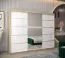 Schiebetürenschrank / Kleiderschrank Jan 06B mit Spiegel, Farbe: Eiche Sonoma / Weiß matt - Abmessungen: 200 x 250 x 62 cm ( H x B x T)