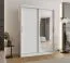 Kleiderschrank mit einer Spiegeltür Musala 10, Farbe: Weiß, 1,5 Meter breit, Aluminiumschienen, fünf Fächer, Schiebetürenschrank, zwei Kleiderstangen