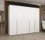 Drehtürenschrank mit fünf Türen Eiger 38, Farbe: Weiß, Soft-Close-Funktion, drei Fächer, Kleiderschrank, Griffe: Gold, 2,5 Meter breit, drei Kleiderstangen