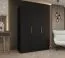 Drehtürenschrank mit Soft-Close-Funktion Korab 19, Farbe: Schwarz, 1,5 Meter breit, zwei Fächer, zwei Kleiderstangen, Griffe: Gold, Kleiderschrank