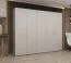 Kleiderschrank / Drehtürenschrank Korab 44, Farbe: Kaschmir, Griffe: Gold, drei Fächer, 2,5 Meter breit, drei Kleiderstangen, Soft-Close-Funktion, fünf Türen