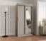 Kleiderschrank / Schiebetürenschrank Jorasses 04, Farbe: Kaschmir, Aluminiumschienen, fünf Fächer, 1 Meter breit, eine Spiegeltür, zwei Kleiderstangen