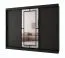 Kleiderschrank / Schiebetürenschrank | Schwarz Matt | 10 Fächer | 2 Kleiderstangen | hochwertig Verarbeitet | 250 x 62 x 200 cm | dekorative Spiegeltür