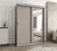 Kleiderschrank / Schiebetürenschrank Aletschhorn 12, Farbe: Kaschmir, 1,5 Meter breit, fünf Fächer, eine Spiegeltür, zwei Kleiderstangen, Aluminiumschienen