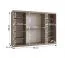 Schiebetürenschrank | 10 Fächer | Kaschmir | 2 Kleiderstangen | hochwertig Verarbeitet | Kleiderschrank | 250 x 62 x 200 cm | dekorative Spiegeltür