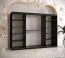 Großer Kleiderschrank mit 10 Fächern Balmenhorn 95, Farbe: Schwarz matt / Weiß matt - Abmessungen: 200 x 250 x 62 cm (H x B x T), mit einer Spiegeltür