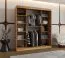 Kleiderschrank | 10 Fächer | 2 Kleiderstangen | Farbe: Eiche Artisan | Schiebetürenschrank | 180 x 62 x 200 cm | 1 Spiegeltür | zuverlässiges Gleitsysteme