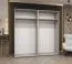 Drehtürenschrank / Kleiderschrank 2 Meter breit Eiger 82, Farbe: Weiß, zwei Spiegeltüren, zwei Kleiderstangen, Griffe: Gold, Soft-Close-Funktion, zwei Fächer