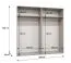 Kleiderschrank | 4-Türig | Farbe: Schwarz | 2 Fächer | 2 Kleiderstangen | Griffe: Schwarz | Soft-Close-Funktion | Maße: 200 x 52 x 202 cm | ABS-Kanten