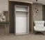 Drehtürenschrank mit Soft-Close-Funktion Korab 08, Farbe: Schwarz, 1 Meter breit, ein Fach, eine Kleiderstange, Griffe: Gold, Kleiderschrank