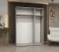 Kleiderschrank / Drehtürenschrank Korab 14, Farbe: Weiß, zwei Fächer, drei Türen, Griffe: Schwarz, 1,5 Meter breit, zwei Kleiderstangen, Soft-Close-Funktion