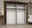 Kleiderschrank / Drehtürenschrank Korab 29, Farbe: Schwarz, zwei Kleiderstangen, 2 Meter breit, Griffe: Kaschmir, zwei Fächer, Soft-Close-Funktion