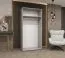 Drehtürenschrank mit einer Kleiderstange Korab 59, Farbe: Weiß, 1 Meter breit, Griffe: Kaschmir, ein Fach, Soft-Close-Funktion, Kleiderschrank