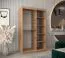 Schiebetürenschrank Jorasses 05, eine Spiegeltür, 1,2 Meter breit, Farbe: Eiche Artisan, fünf Fächer, Aluminiumschienen, Kleiderschrank, Schlafzimmer