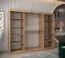 Schiebetürenschrank | Farbe: Eiche Artisan | 10 Fächer | 2 Kleiderstangen | 250 x 62 x 200 cm | Kleiderschrank | Spiegeltür | hochwertig Verarbeitet | modernes Design