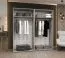 Kleiderschrank mit zwei Kleiderstangen Eiger 33, Farbe: Kaschmir, 2 Meter breit, zwei Fächer, vier Türen, Soft-Close-Funktion, Griffe: Gold, für Schlafzimmer