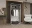 Drehtürenschrank / Kleiderschrank mit Soft-Close-Funktion Eiger 114, Farbe: Weiß, zwei Spiegeltüren, eine Kleiderstange, 1 Meter breit, Griffe: Kaschmir