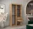Schiebetürenschrank Jorasses 01, eine Spiegeltür, 1 Meter breit, Farbe: Eiche Artisan, fünf Fächer, Aluminiumschienen, Kleiderschrank, Schlafzimmer