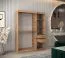 Schiebetürenschrank Jorasses 09, eine Spiegeltür, 1,5 Meter breit, Farbe: Eiche Artisan, fünf Fächer, Aluminiumschienen, Kleiderschrank, Schlafzimmer