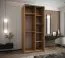 Kleiderschrank / Schiebetürenschrank | 245,5 x 110 x 64 cm | 6 Fächer | Soft-Close-Funktion | 2 Kleiderstangen | 6 Einlegeböden | Farbe: Eiche Artisan
