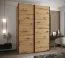 Kleiderschrank / Schiebetürenschrank |245,5 x 170 x 64 cm | 2 Kleiderstangen | 2 Schiebetüren | 11 Fächer | 10 Einlegeböden | Farbe: Eiche Artisan