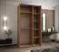 Kleiderschrank / Schiebetürenschrank | Soft-Close | 2 Schiebetüren | 245,5 x 140 x 64 cm | Spiegel | 2 Kleiderstangen | 6 Fächer | Farbe: Schwarz