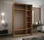 Kleiderschrank / Schiebetürenschrank | 245,5 x 150 x 64 cm | Farbe: Eiche Artisan | 2 Schiebetüren | Soft-Close | Spiegel | 2 Kleiderstangen | 6 Fächer