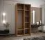 Kleiderschrank / Schiebetürenschrank | Farbe: Kaschmir | Spiegel | 245,5 x 100 x 64 cm | Soft-Close | 2 Kleiderstangen | 2 Schiebetüren | 6 Fächer
