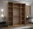 Kleiderschrank / Schiebetürenschrank | Soft-Close-Funktion | 245,5 x 200 x 64 cm | Spiegel | 11 Fächer | Farbe: Weiß | 2 Kleiderstangen | 2 Schiebetüren