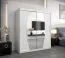 Schiebetürenschrank / Kleiderschrank Calvitero 04 mit Spiegel, Farbe: Weiß matt - Abmessungen: 200 x 180 x 62 cm ( H x B x T)