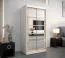 Schiebetürenschrank / Kleiderschrank Aizkorri 01B mit Spiegel, Farbe: Weiß matt / Eiche Sonoma - Abmessungen: 200 x 100 x 62 cm (H x B x T)