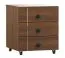Rollcontainer Mojokerto 07, Farbe: Walnuss / Schwarz - Abmessungen: 65 x 55 x 55 cm (H x B x T)