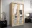 Schiebetürenschrank / Kleiderschrank Hacho 02 mit Spiegel, Farbe: Eiche Sonoma - Abmessungen: 200 x 120 x 62 cm ( H x B x T)