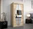 Schiebetürenschrank / Kleiderschrank Calvitero 01 mit Spiegel, Farbe: Eiche Sonoma - Abmessungen: 200 x 100 x 62 cm ( H x B x T)
