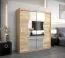 Schiebetürenschrank / Kleiderschrank Robinyera 04 mit Spiegel, Farbe: Eiche Sonoma - Abmessungen: 200 x 180 x 62 cm ( H x B x T)