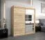 Schiebetürenschrank / Kleiderschrank Aizkorri 04A mit Spiegel, Farbe: Eiche Sonoma - Abmessungen: 200 x 180 x 62 cm (H x B x T)
