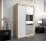 Schiebetürenschrank / Kleiderschrank Aizkorri 02A mit Spiegel, Farbe: Eiche Sonoma / Weiß matt - Abmessungen: 200 x 120 x 62 cm (H x B x T)