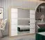 200 cm breiter Kleiderschrank mit 2 Türen | 10 Fächer | Farbe: Sonoma Eiche / Weiß Abbildung