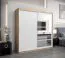 200 cm breiter Kleiderschrank mit 10 Fächern und 2 Türen | Farbe: Sonoma Eiche / Weiß Abbildung