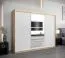 250 cm breiter Kleiderschrank mit 10 Fächern und 3 Türen | Farbe: Sonoma Eiche / Weiß Abbildung