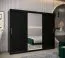 250 cm breiter Kleiderschrank mit 10 Fächern und 3 Türen | Farbe: Schwarz Abbildung