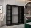200 cm breiter Kleiderschrank mit 10 Fächern und 2 Türen | Farbe: Schwarz Abbildung