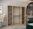 200 cm breiter Kleiderschrank mit 2 Türen | 10 Fächer | Farbe: Sonoma Eiche / Weiß Abbildung