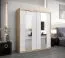 180 cm breiter Kleiderschrank mit 2 Türen | 10 Fächer | Farbe: Sonoma Eiche / Weiß Abbildung