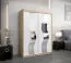 150 cm breiter Kleiderschrank mit 5 Fächern und 2 Türen | Farbe: Sonoma Eiche / Weiß Abbildung