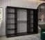 Großer 250 cm breiter Kleiderschrank mit 10 Fächern und 3 Türen | Farbe: Schwarz Abbildung